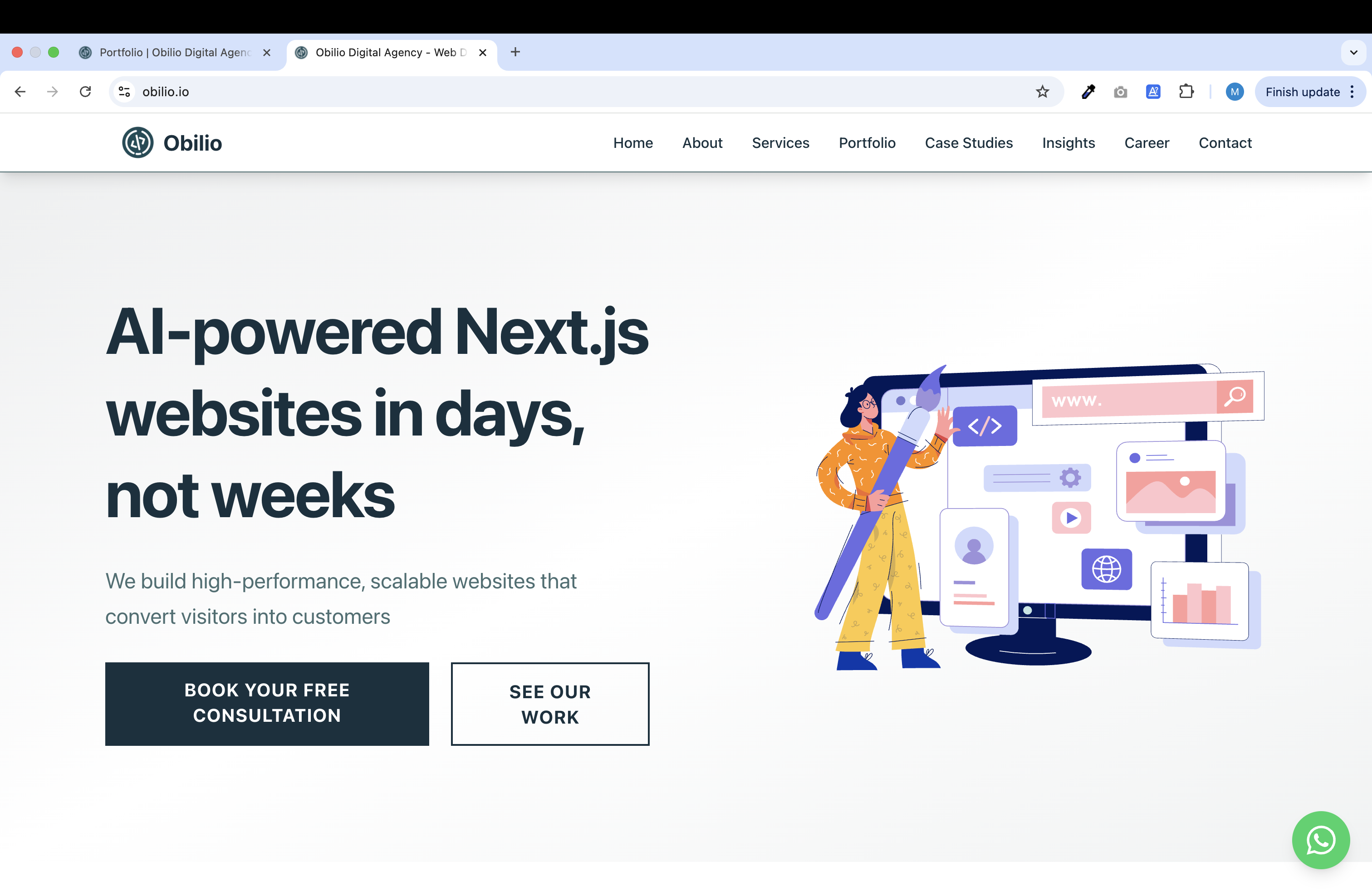 Obilio.io - Digital Agency Website